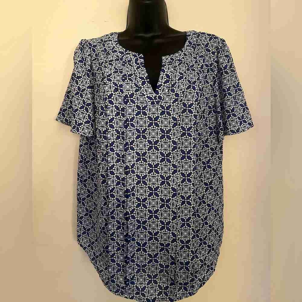 Blue Patterned Women's Top